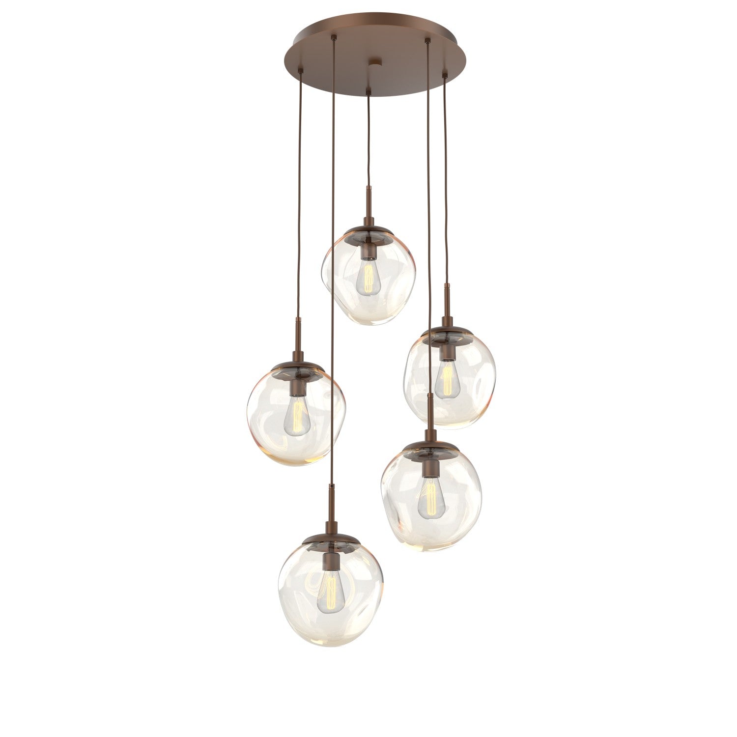 Hammerton Studio - CHB0062-05-BB-A-C01-E2 - Five Light Pendant - Aster - Burnished Bronze