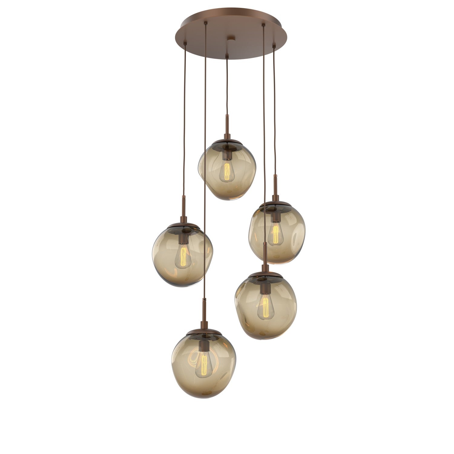 Hammerton Studio - CHB0062-05-BB-B-C01-E2 - Five Light Pendant - Aster - Burnished Bronze