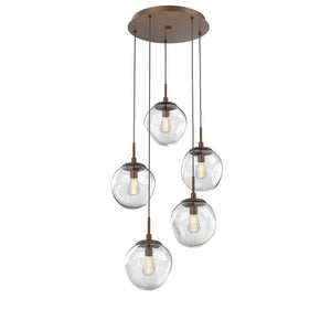 Hammerton Studio - CHB0062-05-BB-C-C01-E2 - Five Light Pendant - Aster - Burnished Bronze