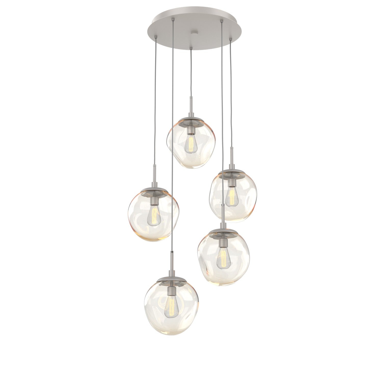 Hammerton Studio - CHB0062-05-BS-A-C01-E2 - Five Light Pendant - Aster - Beige Silver