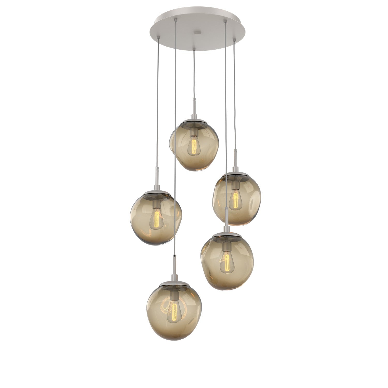 Hammerton Studio - CHB0062-05-BS-B-C01-E2 - Five Light Pendant - Aster - Beige Silver