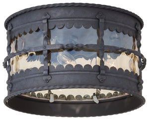 Minka-Lavery - 8889-A39 - Three Light Flush Mount - Mallorca - Spanish Iron