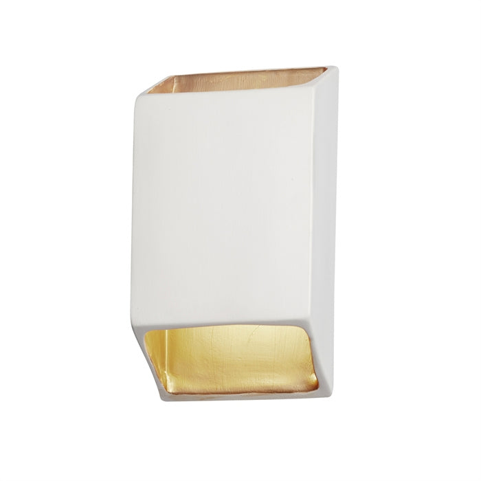 Justice Designs - CER-5875-MTGD - LED Wall Sconce - Ambiance - Matte White w/ Champagne Gold