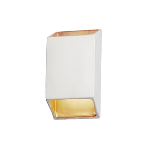 Justice Designs - CER-5875W-MTGD - LED Wall Sconce - Ambiance - Matte White with Champagne Gold internal