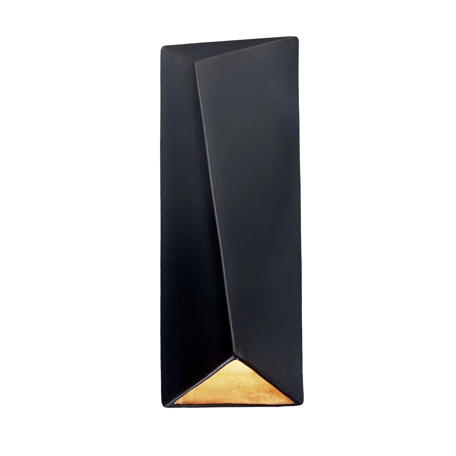 Justice Designs - CER-5897W-CBGD - LED Wall Sconce - Ambiance - Carbon Matte Black with Champagne Gold internal