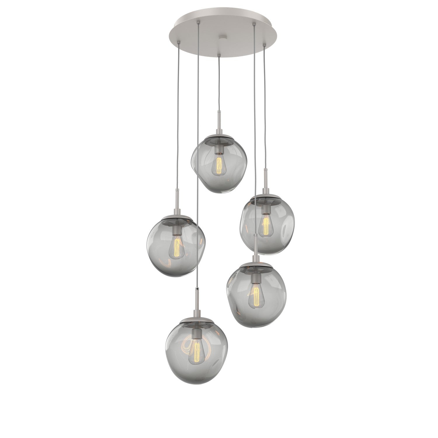 Hammerton Studio - CHB0062-05-BS-S-C01-E2 - Five Light Pendant - Aster - Beige Silver