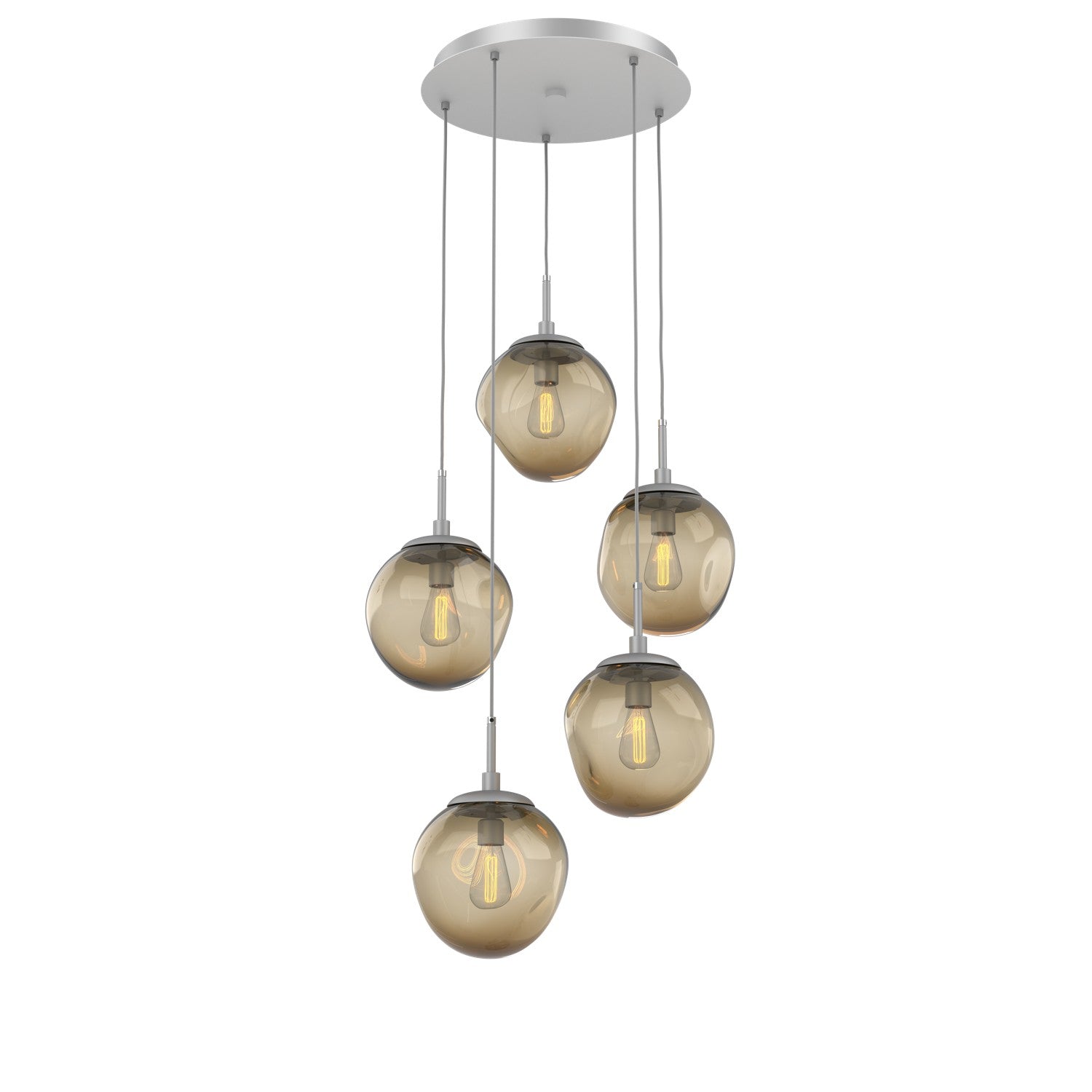 Hammerton Studio - CHB0062-05-CS-B-C01-E2 - Five Light Pendant - Aster - Classic Silver