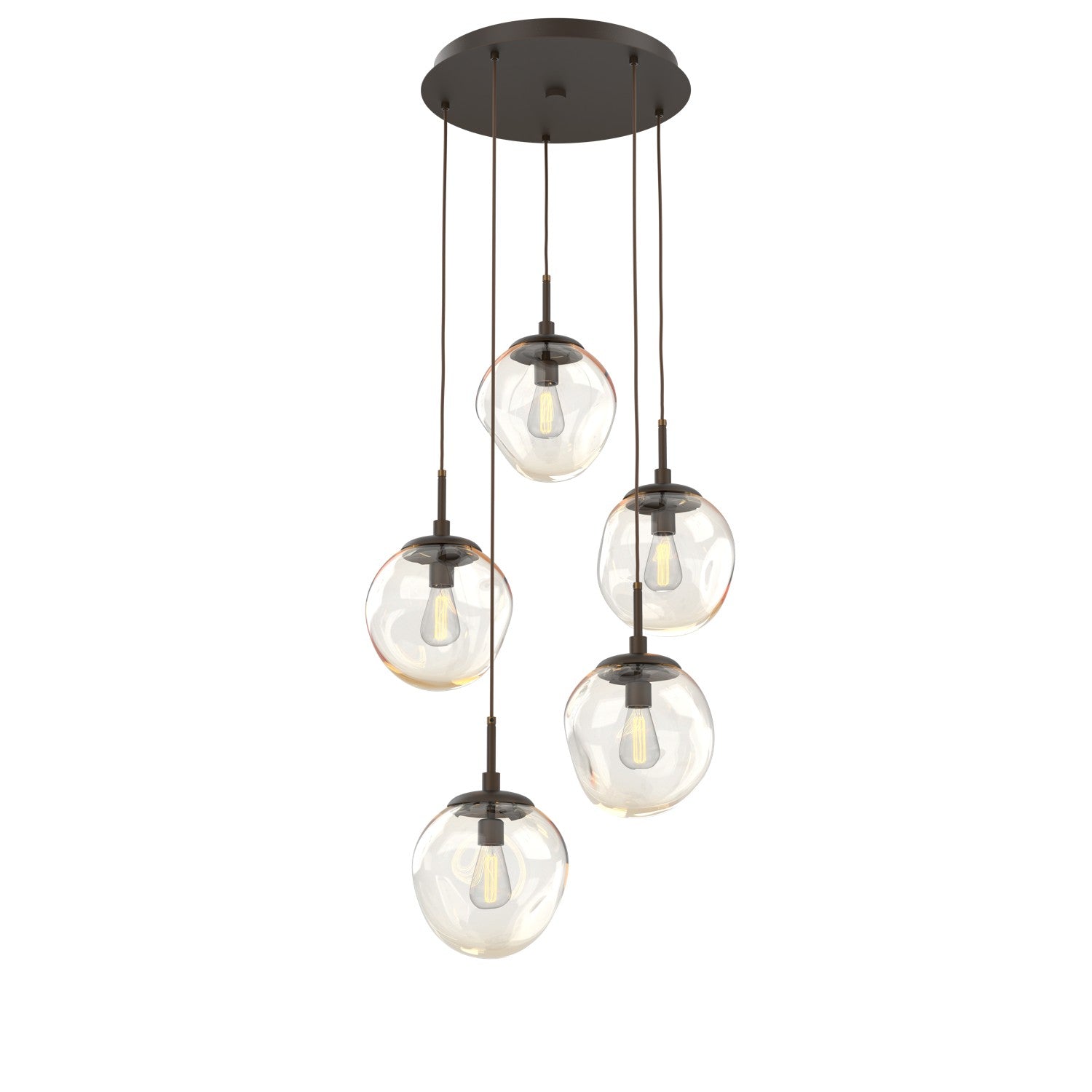 Hammerton Studio - CHB0062-05-FB-A-C01-E2 - Five Light Pendant - Aster - Flat Bronze