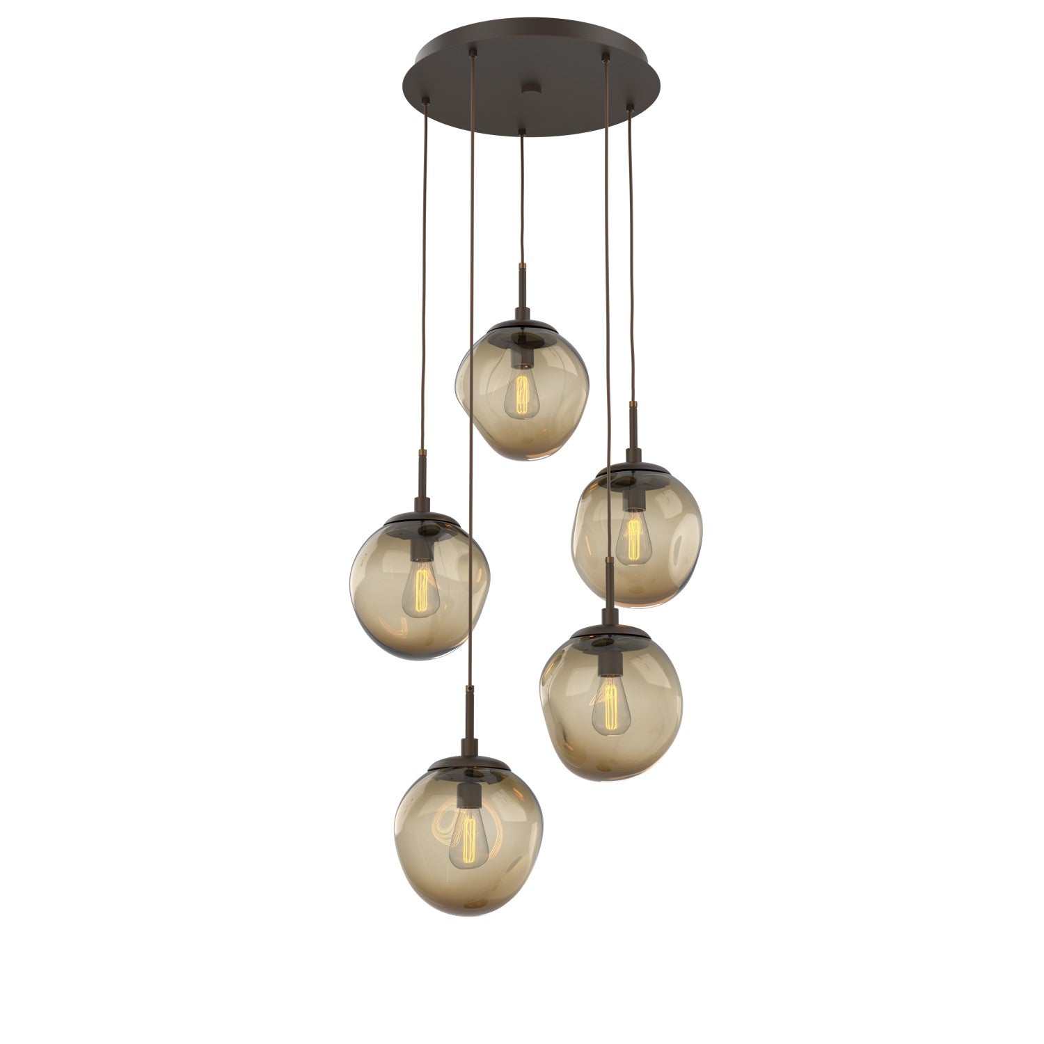 Hammerton Studio - CHB0062-05-FB-B-C01-E2 - Five Light Pendant - Aster - Flat Bronze