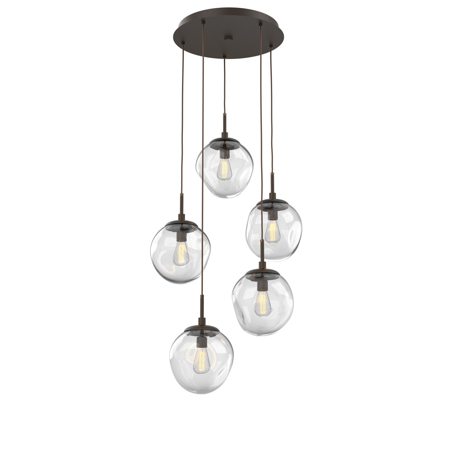 Hammerton Studio - CHB0062-05-FB-C-C01-E2 - Five Light Pendant - Aster - Flat Bronze