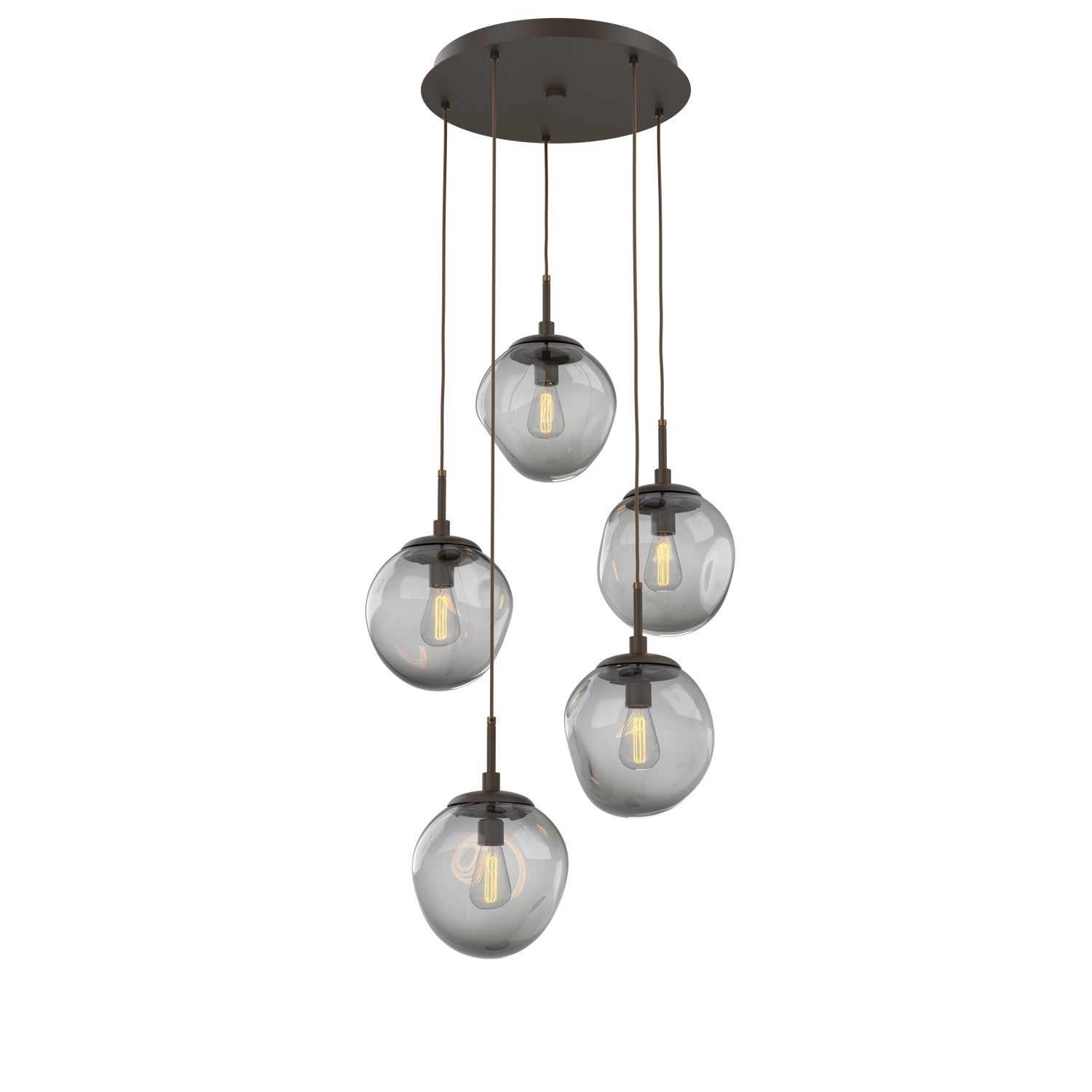 Hammerton Studio - CHB0062-05-FB-S-C01-E2 - Five Light Pendant - Aster - Flat Bronze