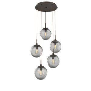 Hammerton Studio - CHB0062-05-FB-S-C01-E2 - Five Light Pendant - Aster - Flat Bronze