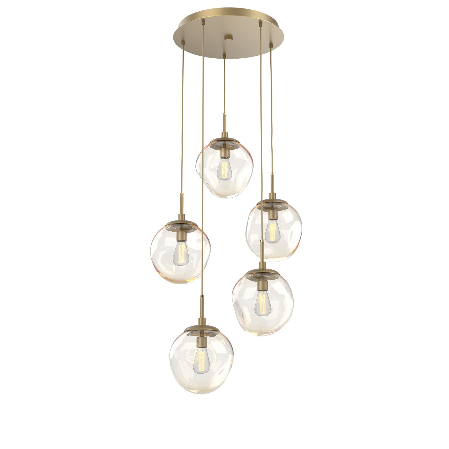 Hammerton Studio - CHB0062-05-GB-A-C01-E2 - Five Light Pendant - Aster - Gilded Brass