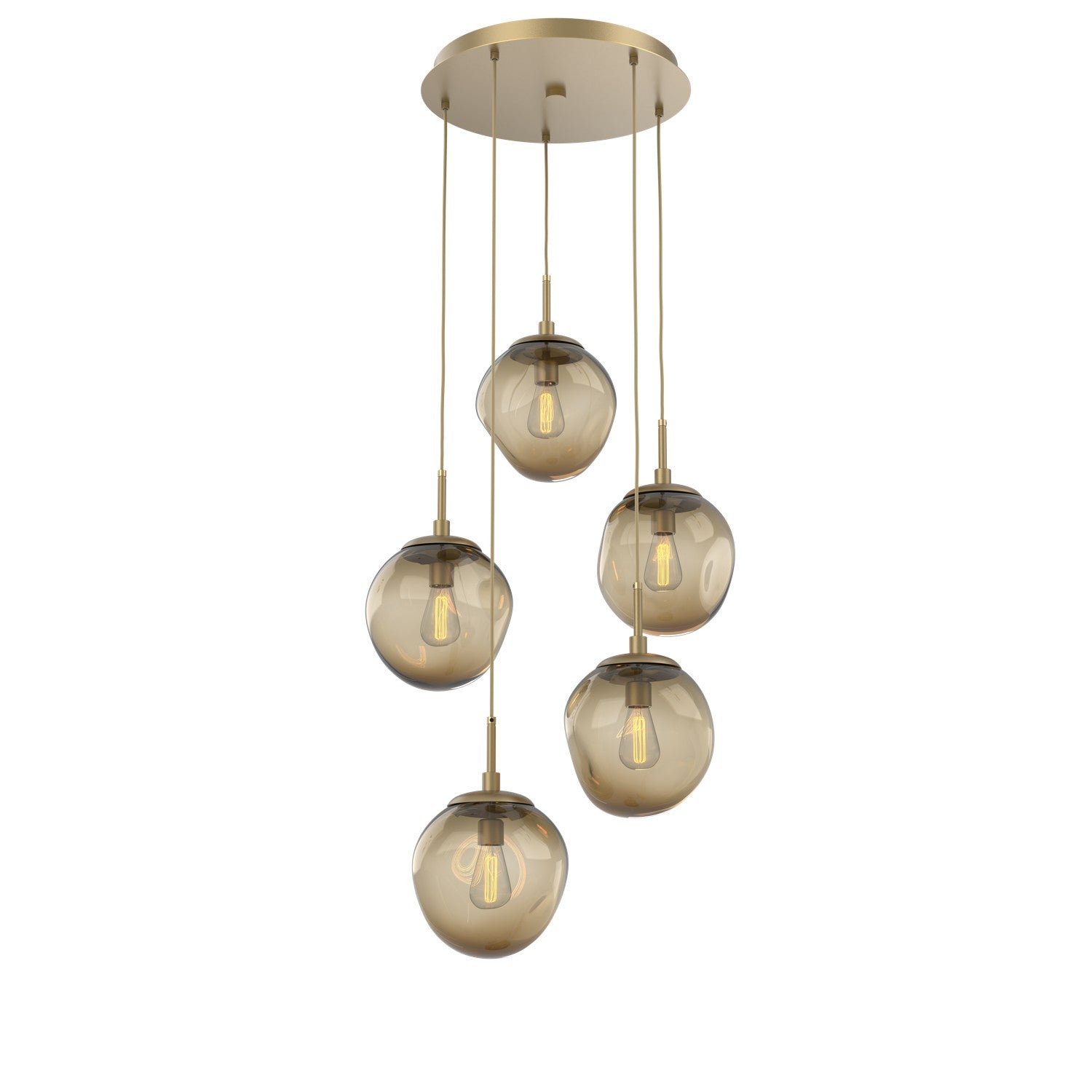 Hammerton Studio - CHB0062-05-GB-B-C01-E2 - Five Light Pendant - Aster - Gilded Brass