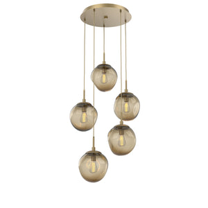 Hammerton Studio - CHB0062-05-GB-B-C01-E2 - Five Light Pendant - Aster - Gilded Brass