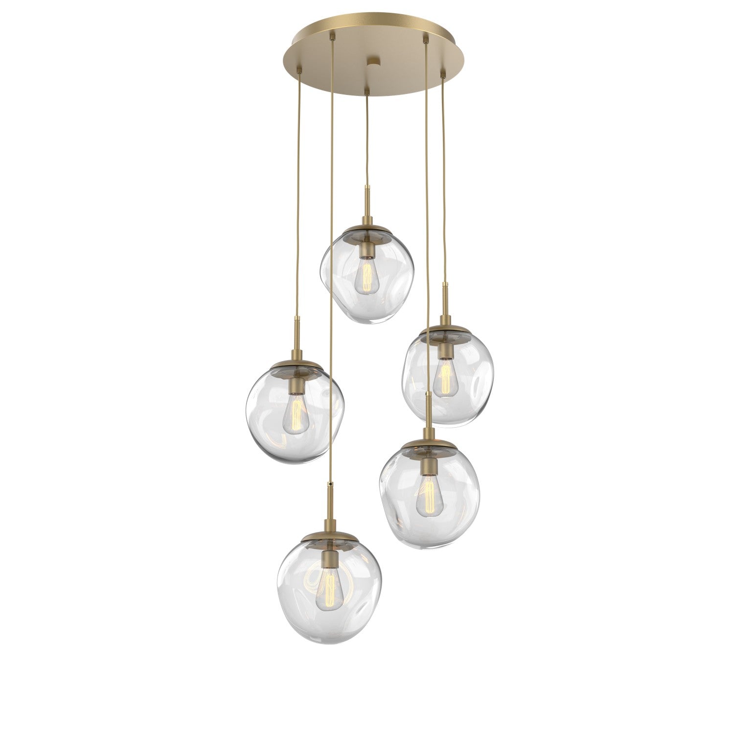 Hammerton Studio - CHB0062-05-GB-C-C01-E2 - Five Light Pendant - Aster - Gilded Brass