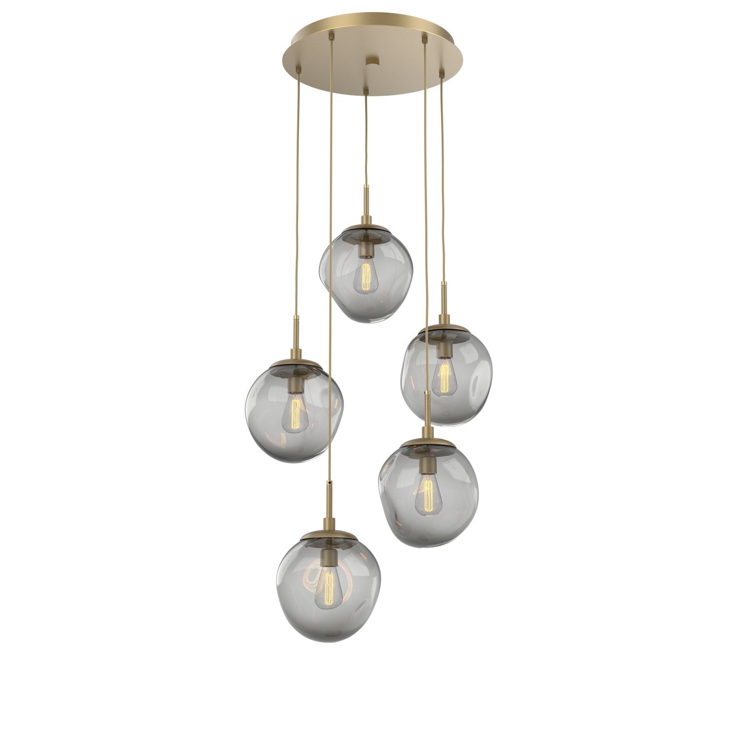 Hammerton Studio - CHB0062-05-GB-S-C01-E2 - Five Light Pendant - Aster - Gilded Brass