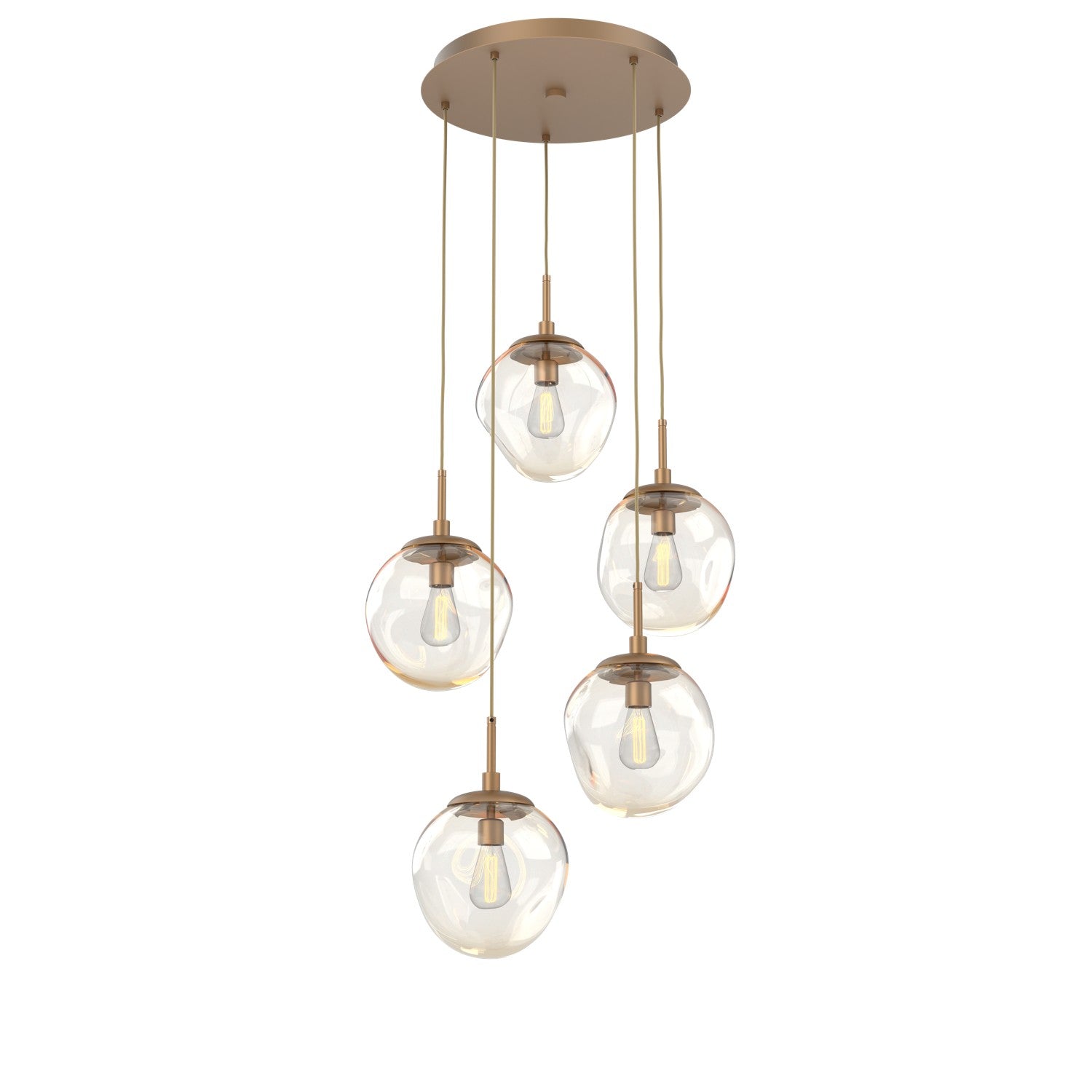 Hammerton Studio - CHB0062-05-NB-A-C01-E2 - Five Light Pendant - Aster - Novel Brass