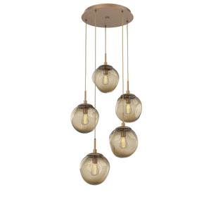 Hammerton Studio - CHB0062-05-NB-B-C01-E2 - Five Light Pendant - Aster - Novel Brass