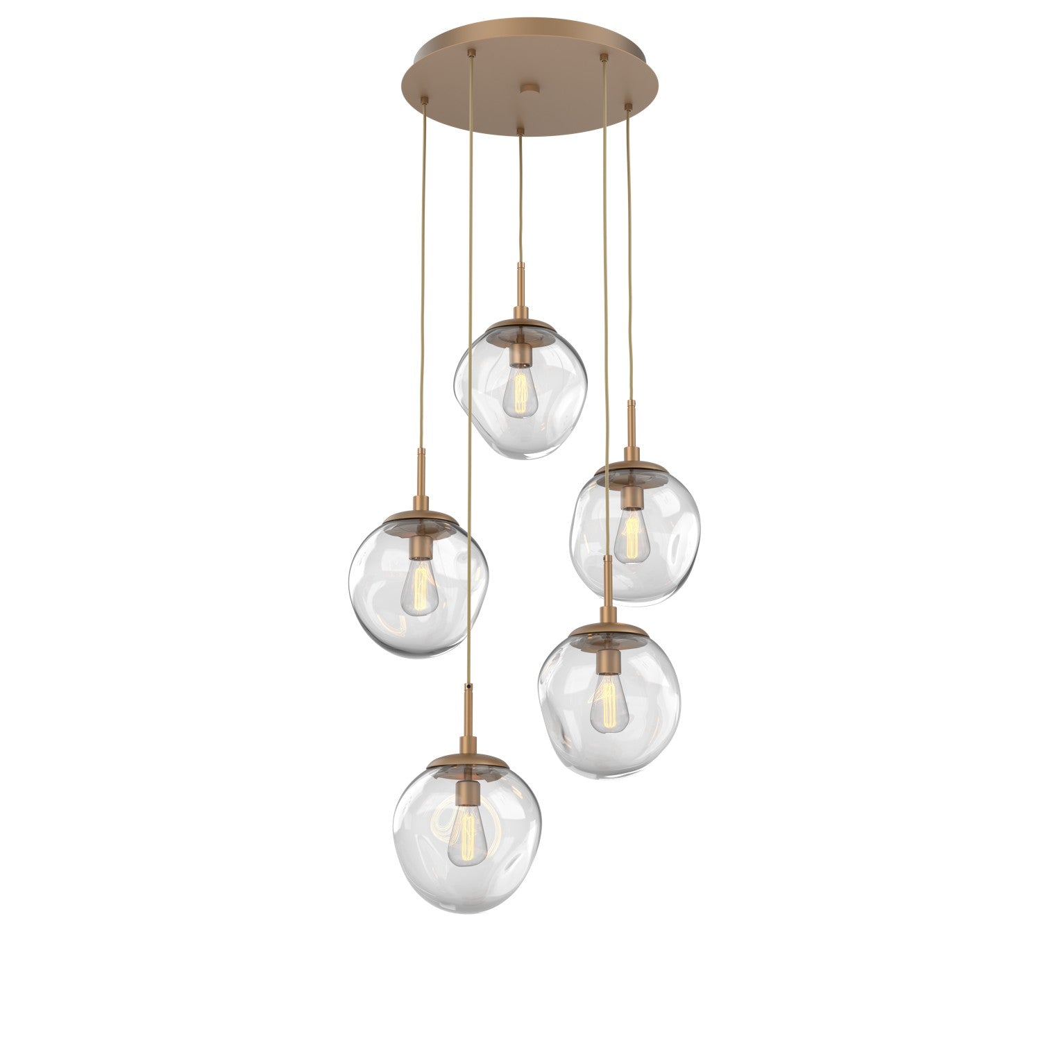 Hammerton Studio - CHB0062-05-NB-C-C01-E2 - Five Light Pendant - Aster - Novel Brass