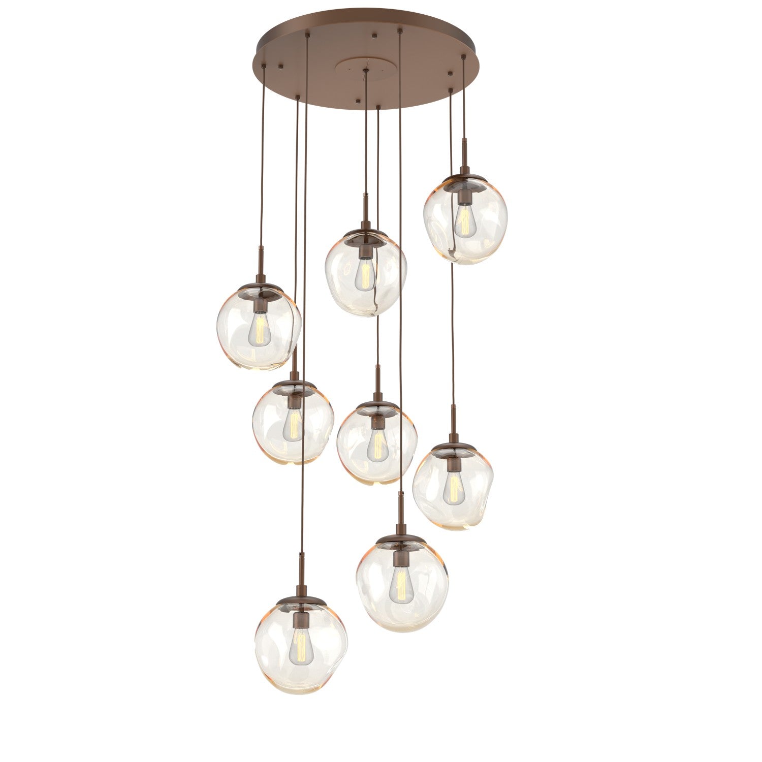 Hammerton Studio - CHB0062-08-BB-A-C01-E2 - Eight Light Pendant - Aster - Burnished Bronze