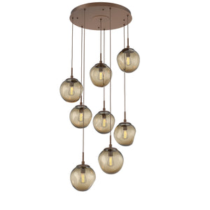 Hammerton Studio - CHB0062-08-BB-B-C01-E2 - Eight Light Pendant - Aster - Burnished Bronze