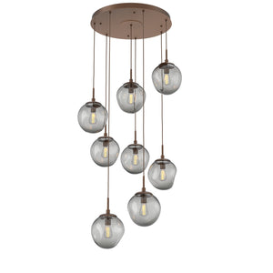 Hammerton Studio - CHB0062-08-BB-S-C01-E2 - Eight Light Pendant - Aster - Burnished Bronze