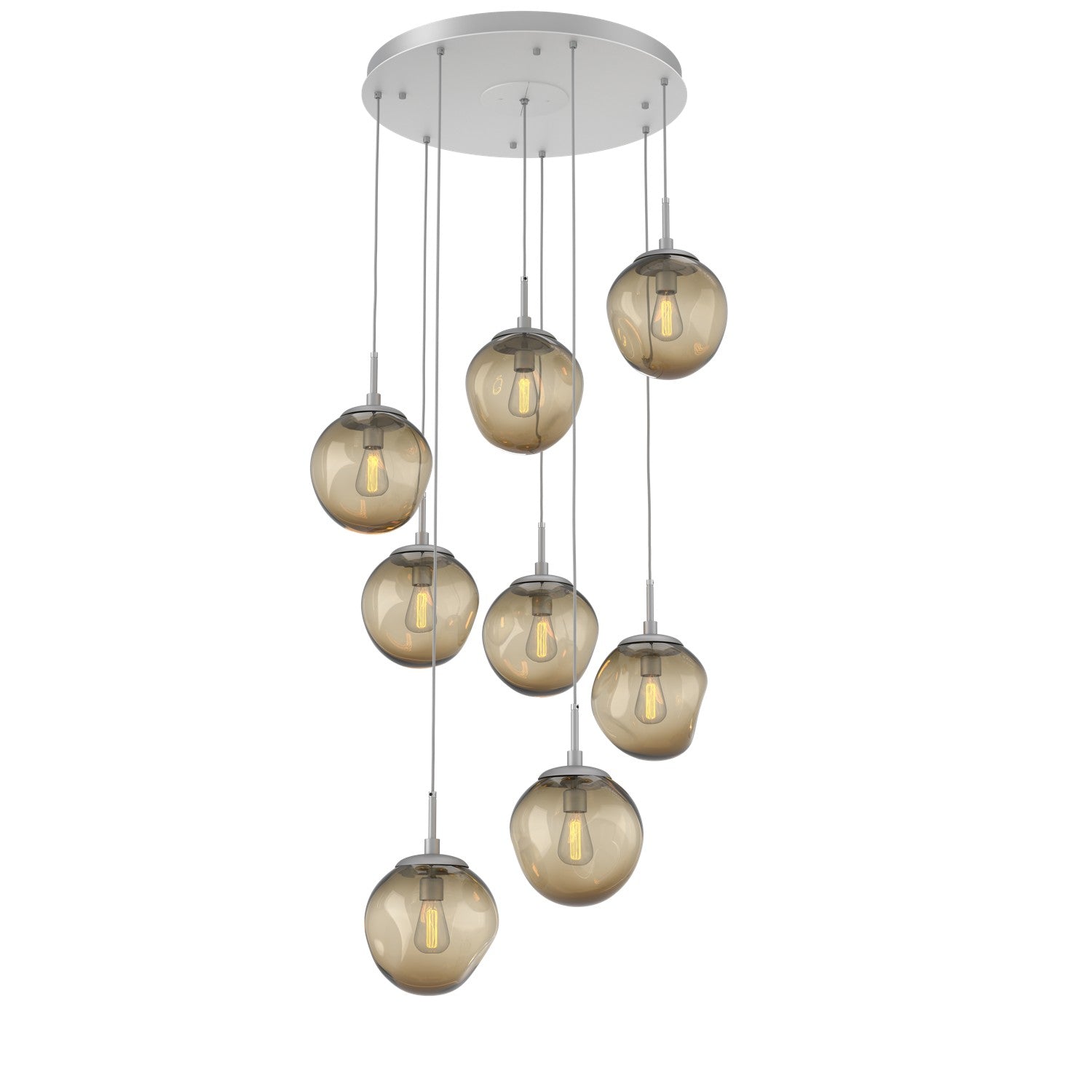 Hammerton Studio - CHB0062-08-CS-B-C01-E2 - Eight Light Pendant - Aster - Classic Silver