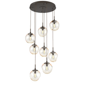 Hammerton Studio - CHB0062-08-FB-A-C01-E2 - Eight Light Pendant - Aster - Flat Bronze