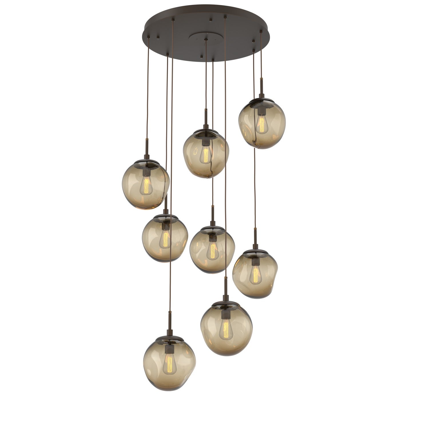 Hammerton Studio - CHB0062-08-FB-B-C01-E2 - Eight Light Pendant - Aster - Flat Bronze