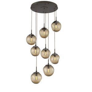 Hammerton Studio - CHB0062-08-FB-B-C01-E2 - Eight Light Pendant - Aster - Flat Bronze