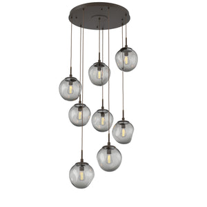 Hammerton Studio - CHB0062-08-FB-S-C01-E2 - Eight Light Pendant - Aster - Flat Bronze