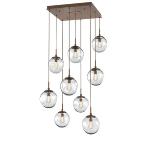 Hammerton Studio - CHB0062-09-BB-C-C01-E2 - Nine Light Pendant - Aster - Burnished Bronze