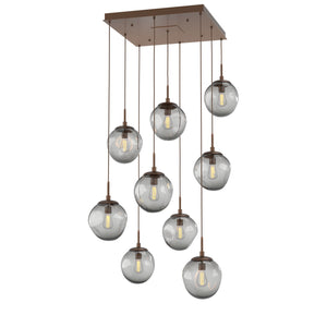 Hammerton Studio - CHB0062-09-BB-S-C01-E2 - Nine Light Pendant - Aster - Burnished Bronze