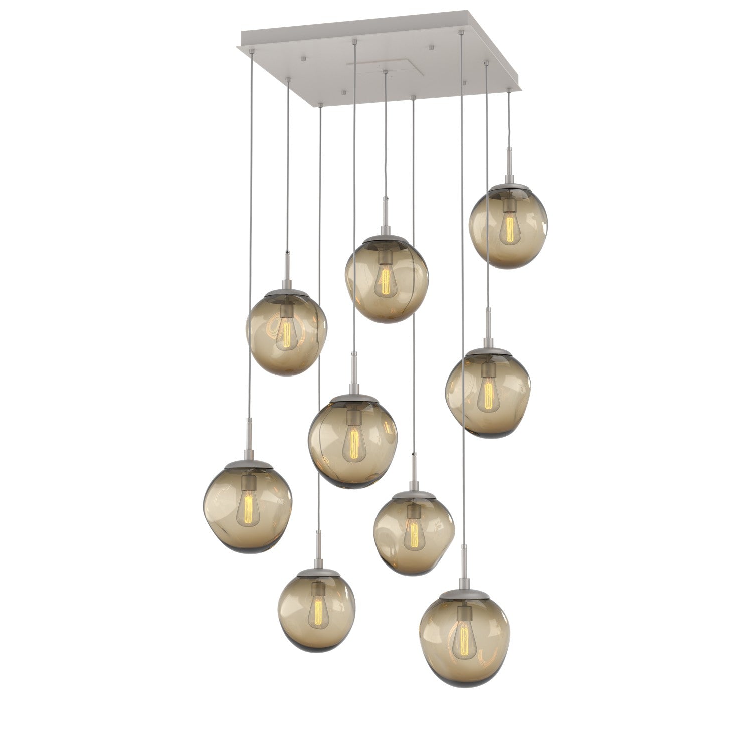 Hammerton Studio - CHB0062-09-BS-B-C01-E2 - Nine Light Pendant - Aster - Beige Silver