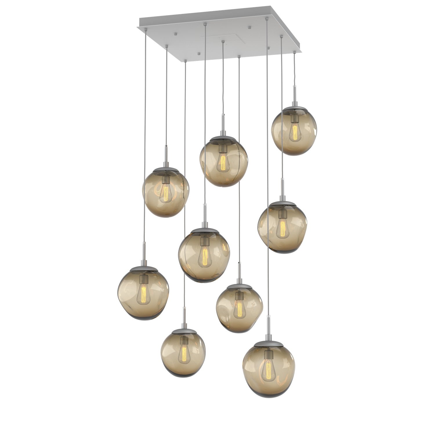 Hammerton Studio - CHB0062-09-CS-B-C01-E2 - Nine Light Pendant - Aster - Classic Silver