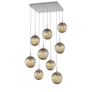 Hammerton Studio - CHB0062-09-CS-B-C01-E2 - Nine Light Pendant - Aster - Classic Silver