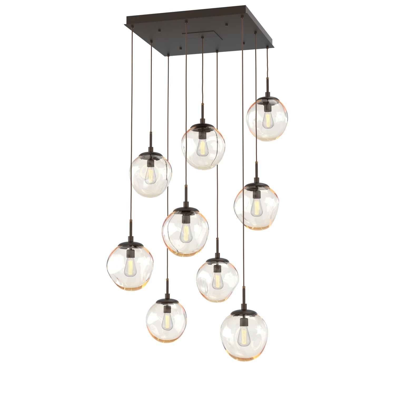 Hammerton Studio - CHB0062-09-FB-A-C01-E2 - Nine Light Pendant - Aster - Flat Bronze