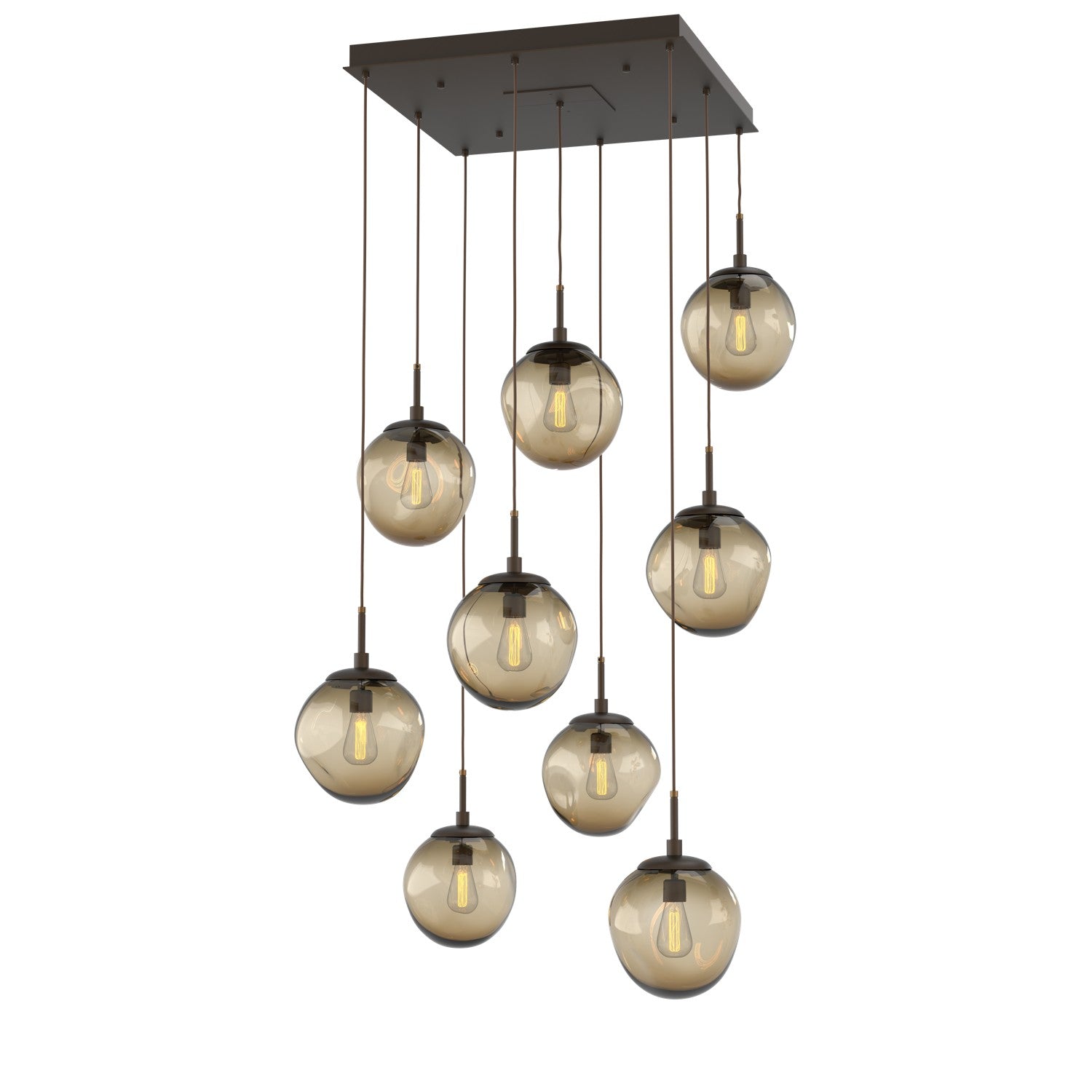 Hammerton Studio - CHB0062-09-FB-B-C01-E2 - Nine Light Pendant - Aster - Flat Bronze