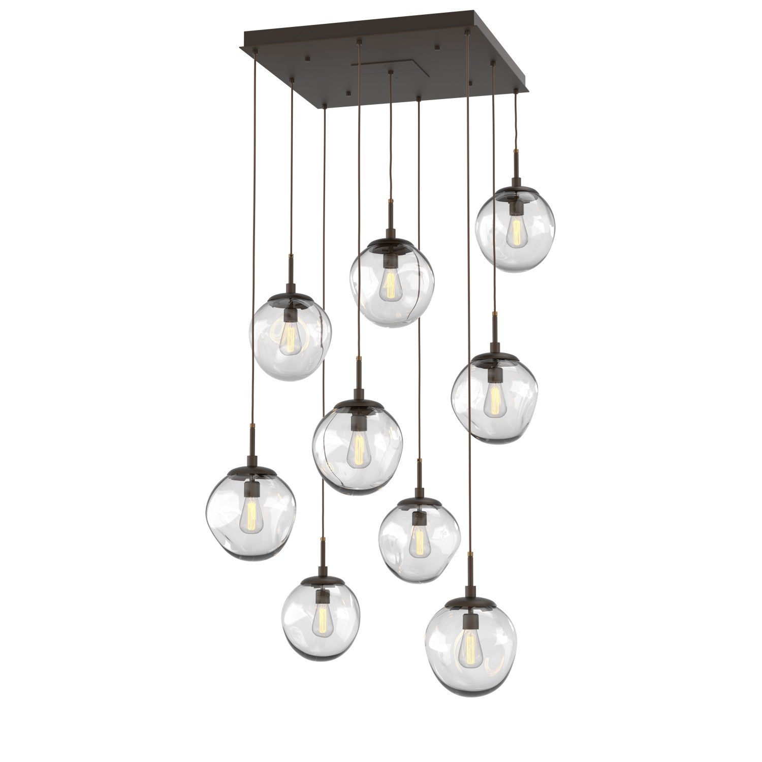 Hammerton Studio - CHB0062-09-FB-C-C01-E2 - Nine Light Pendant - Aster - Flat Bronze