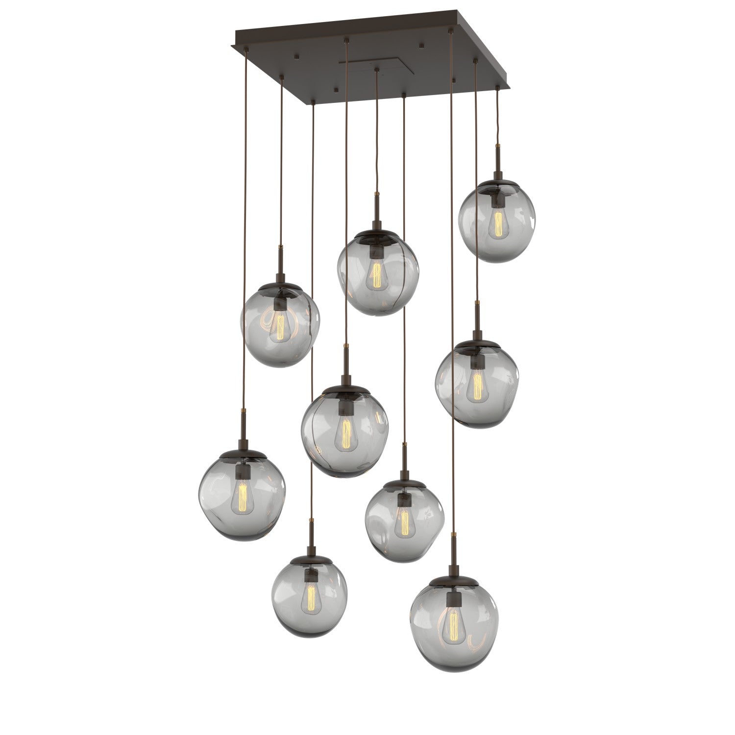 Hammerton Studio - CHB0062-09-FB-S-C01-E2 - Nine Light Pendant - Aster - Flat Bronze