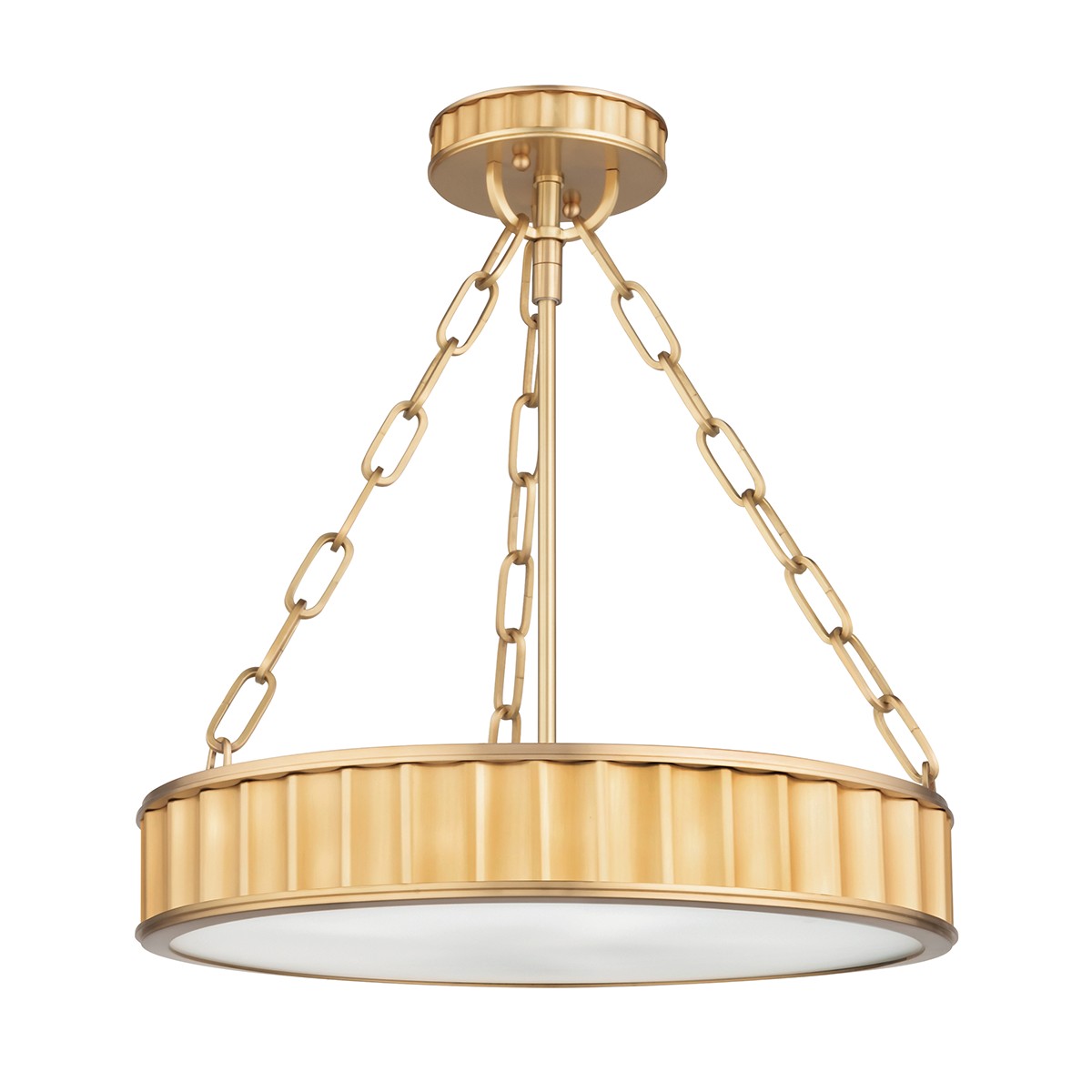 Hudson Valley - 901-AGB - Three Light Semi Flush Mount - Middlebury - Aged Brass