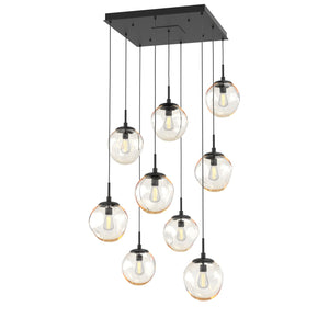 Hammerton Studio - CHB0062-09-MB-A-C01-E2 - Nine Light Pendant - Aster - Matte Black