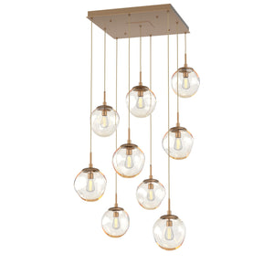 Hammerton Studio - CHB0062-09-NB-A-C01-E2 - Nine Light Pendant - Aster - Novel Brass