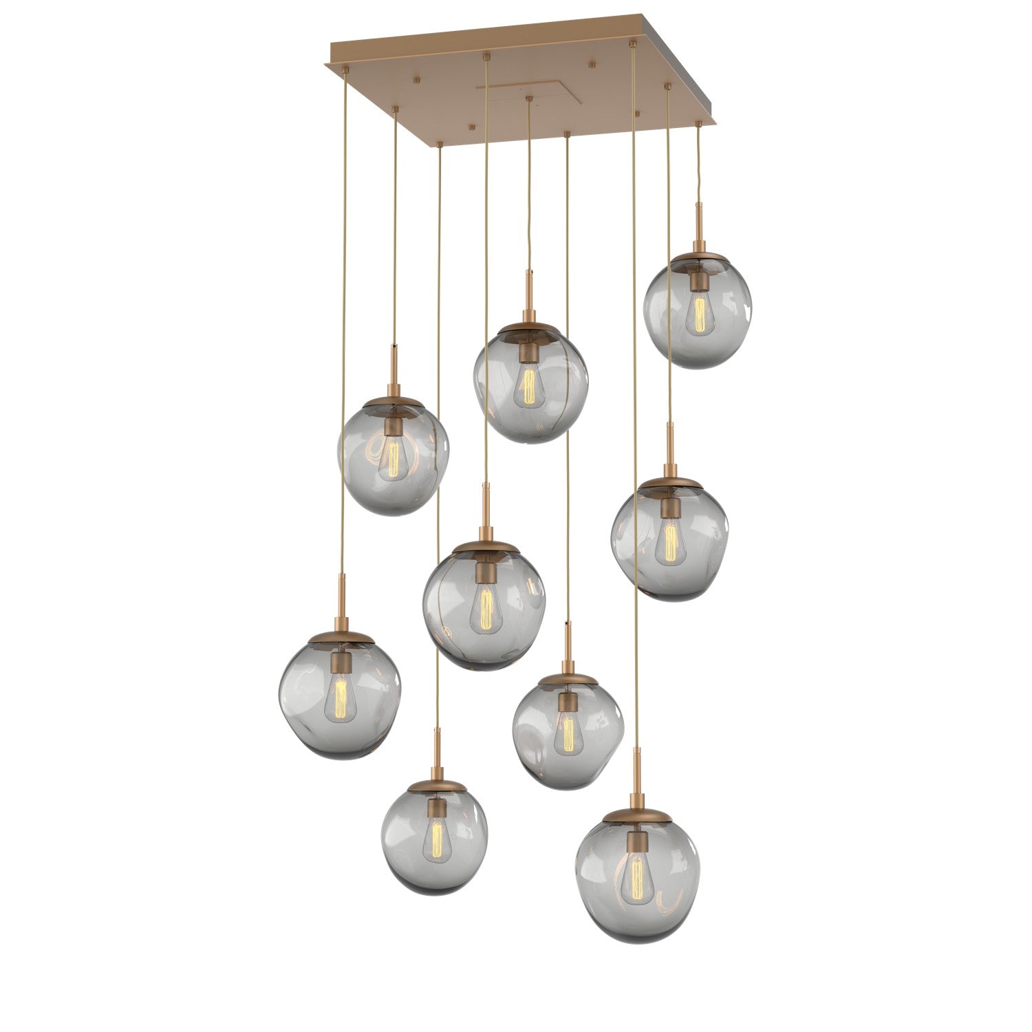 Hammerton Studio - CHB0062-09-NB-S-C01-E2 - Nine Light Pendant - Aster - Novel Brass