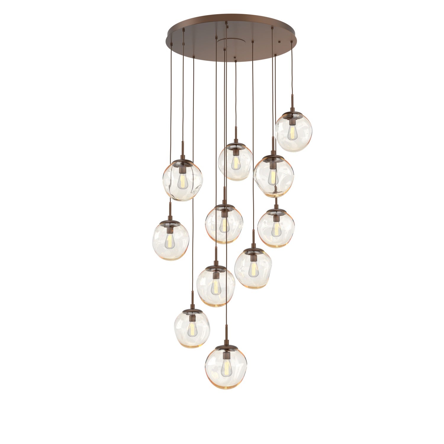 Hammerton Studio - CHB0062-11-BB-A-C01-E2 - 11 Light Pendant - Aster - Burnished Bronze