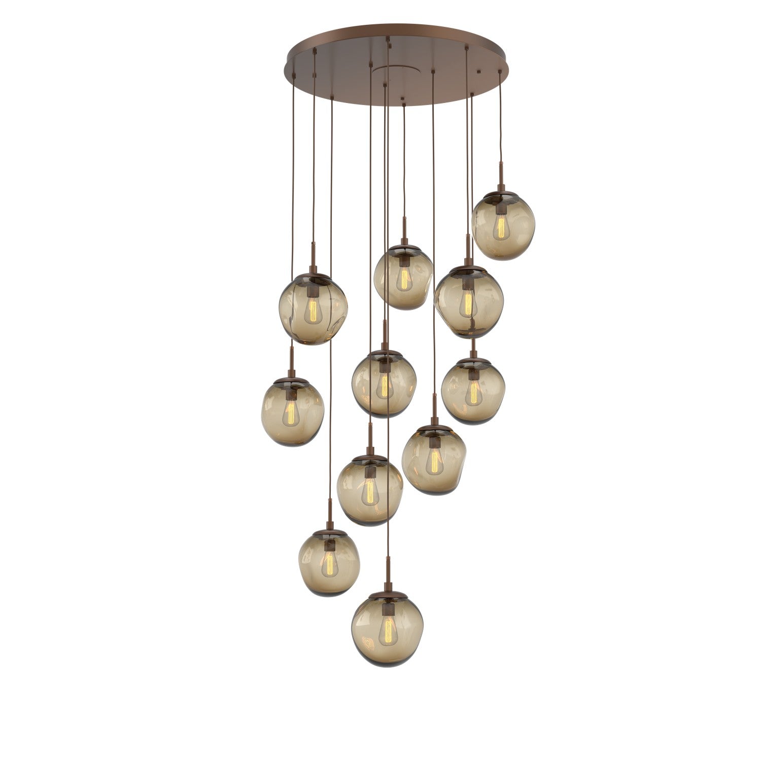 Hammerton Studio - CHB0062-11-BB-B-C01-E2 - 11 Light Pendant - Aster - Burnished Bronze