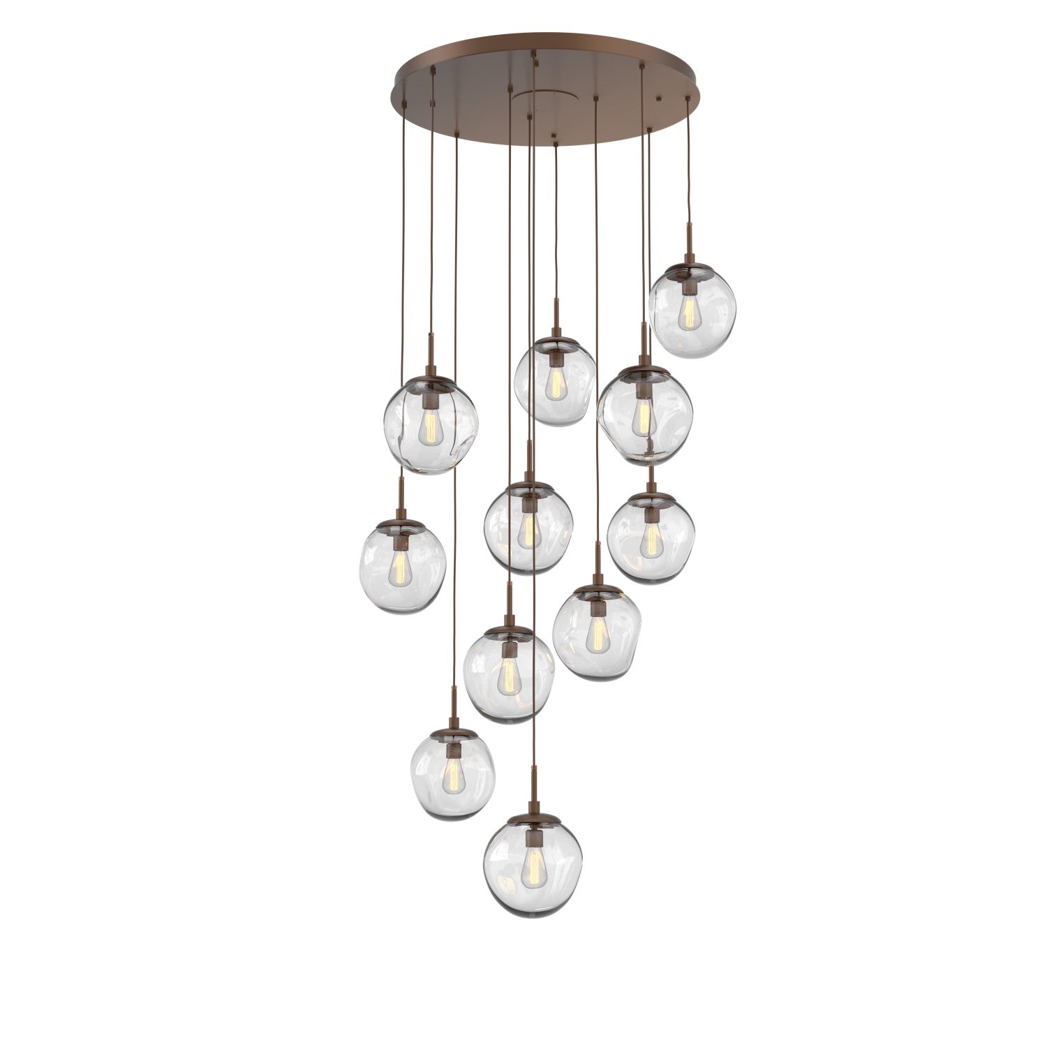 Hammerton Studio - CHB0062-11-BB-C-C01-E2 - 11 Light Pendant - Aster - Burnished Bronze