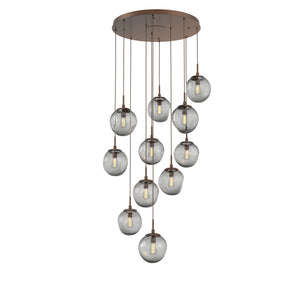 Hammerton Studio - CHB0062-11-BB-S-C01-E2 - 11 Light Pendant - Aster - Burnished Bronze