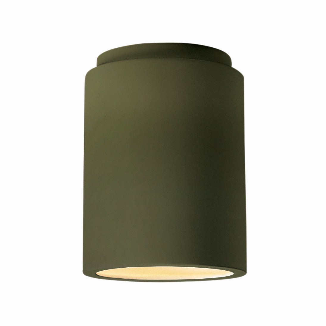 Justice Designs - CER-6100-MGRN - One Light Flush-Mount - Radiance - Matte Green